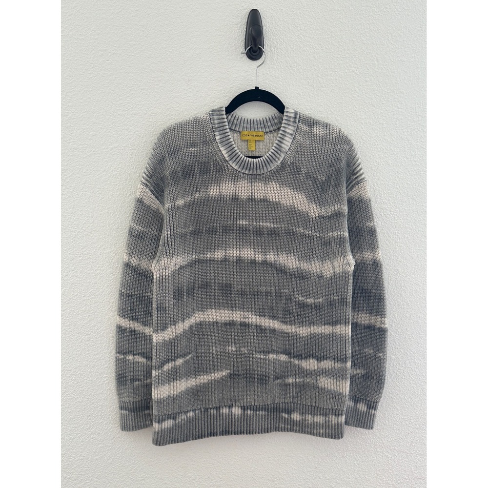 COS x YEBOAH Grey Tie Dye Heavyweight Chunky Cotton Knit Sweater Minimalist S